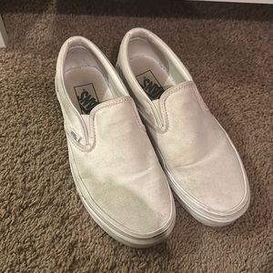 White slip on vans